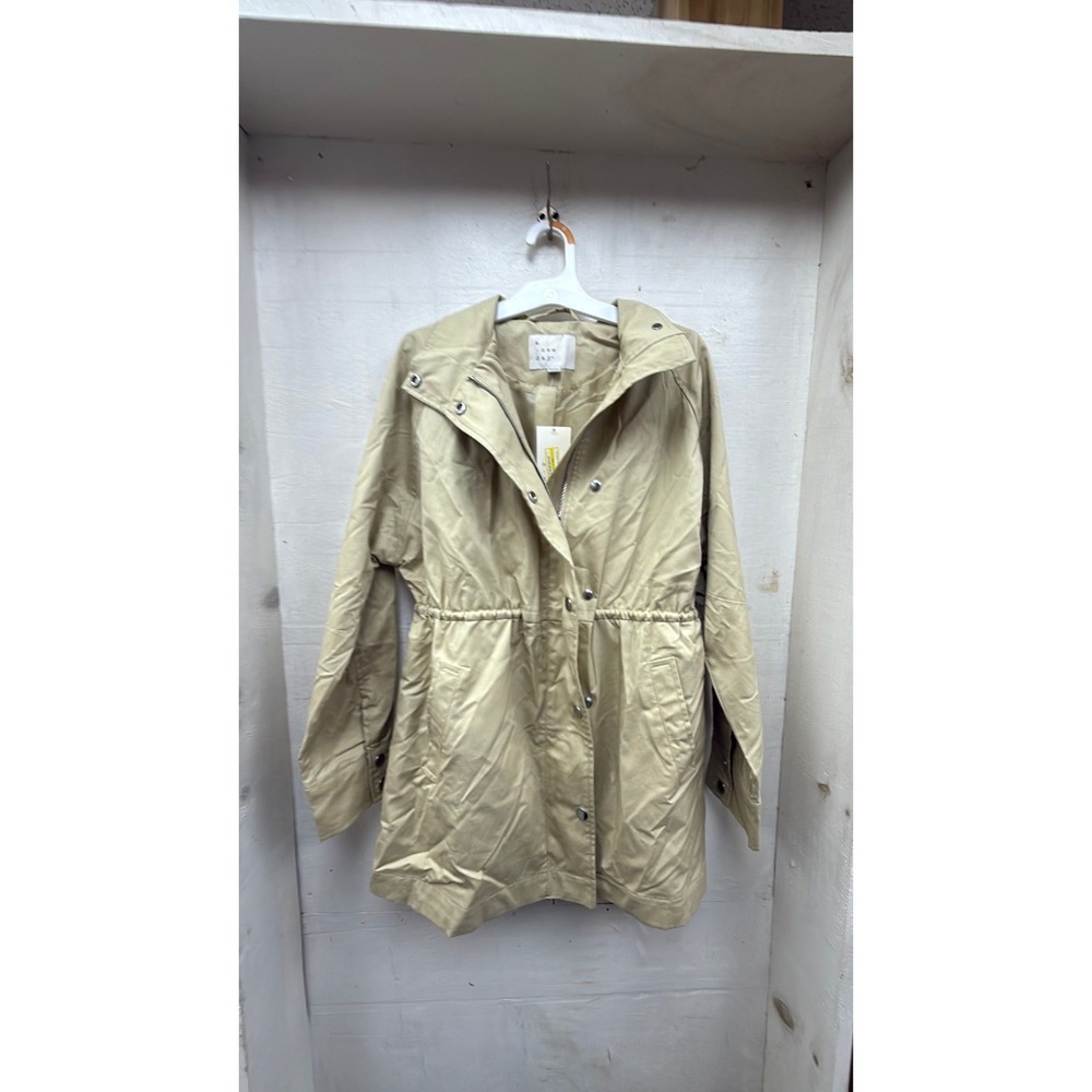 #69 A New Day Tan Lightweight Utility Jacket Cinched Waist Tan Size XS